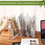 6 Pieces Clear Acrylic Magazine File Holder Plastic Desk Organizer with Handle Basics Vertical Magazine Rack Desk Folder Document Storage Organizer for Office Home School Work Study Desktop Supplies - Image 4